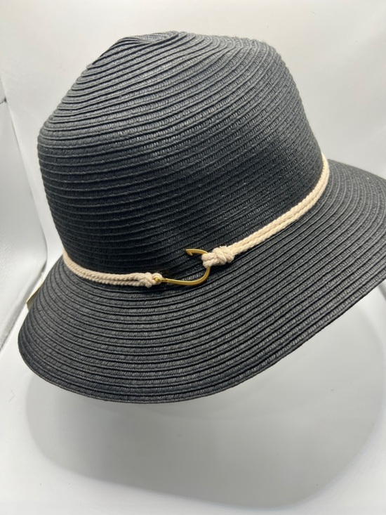 046. John Callanan Black Wide-Brim Sun Hat with Cream Rope Accent main image 6